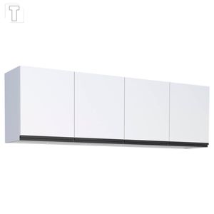 ARMARIO COZIMAX AEREO PARA GABINETE GAIA BRANCO 1,95MT C/ PUXADOR PRETO