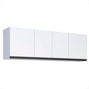 ARMARIO COZIMAX AEREO PARA GABINETE GAIA BRANCO 1,74MT C/ PUXADOR PRETO