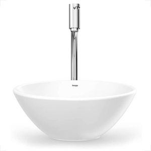 CUBA INCEPA APOIO LOFT REDONDA SEM MESA R1 BRANCO 35CM KIT COM TORNEIRA BICA ALTA NEW E ACESSORIOS