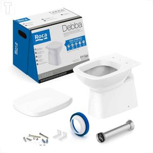 BACIA SANITARIA ROCA DEBBA CLASSIC CONVENCIONAL BRANCA + KIT INSTALACAO + ASSENTO TERMOFIXO