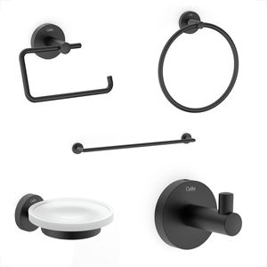 KIT ACESSORIOS CELITE CITY PRETO MATTE 5 PEÇAS