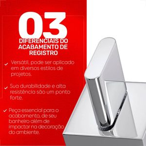 ACABAMENTO REGISTRO DECA POLO 4900.C33.PQ 1/2 E 3/4 GAVETA CROMADO