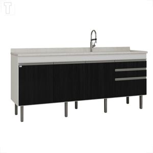 GABINETE LOCATT 1,94MT ESMERALDA BRANCO/NERO