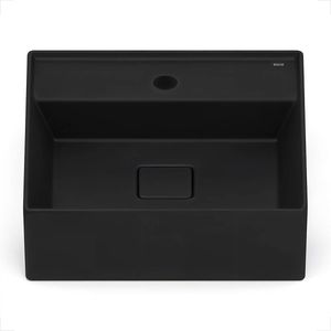 CUBA ROCA TERRA QUADRADA 40X40 SEMI ENCAIXE COM MESA T10 MATTE BLACK