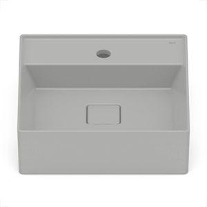 CUBA ROCA TERRA QUADRADA 40X40 SEMI ENCAIXE COM MESA T10 STONE