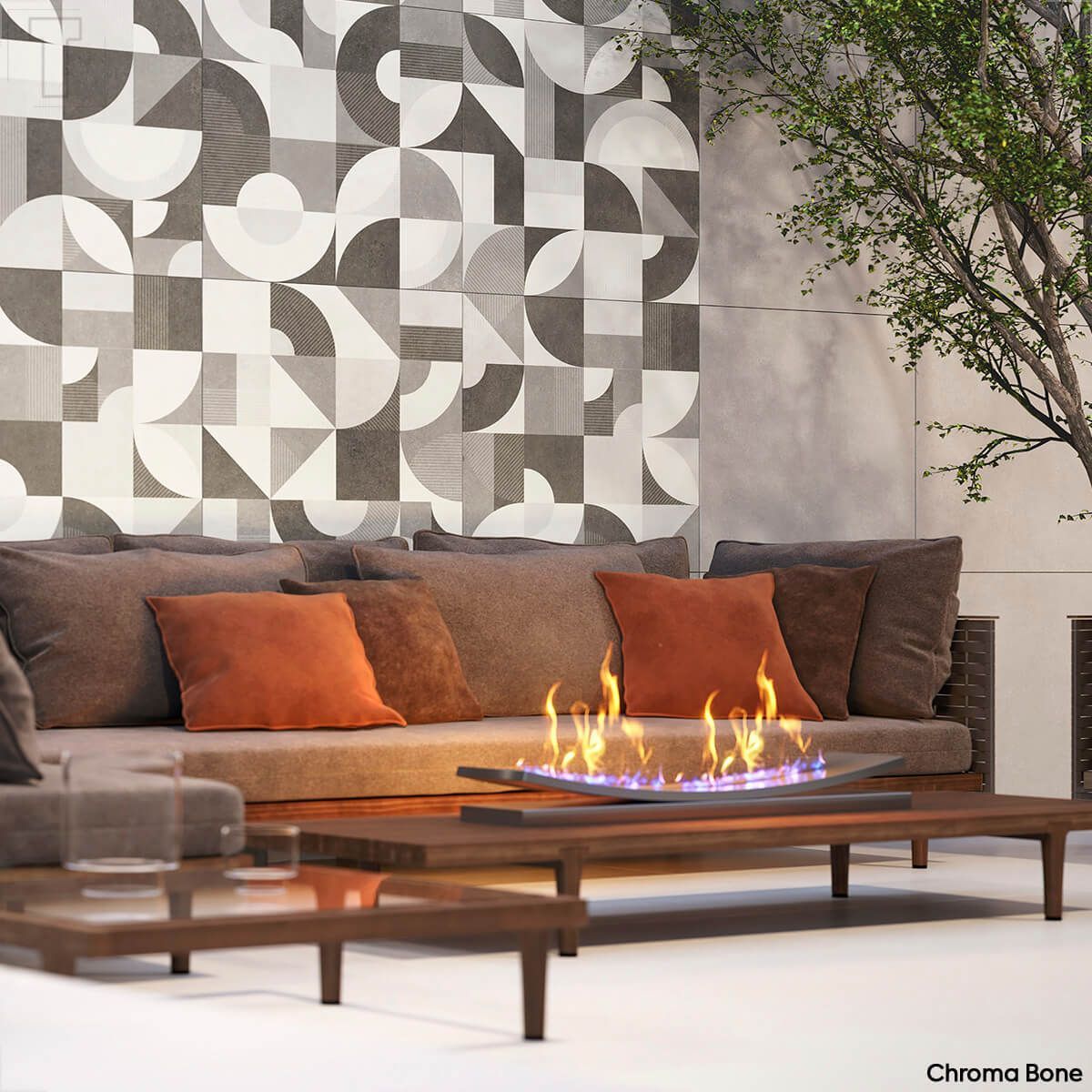 PORCELANATO DORA 76X76 RETIFICADO ACETINADO CHROMA BONE 76007