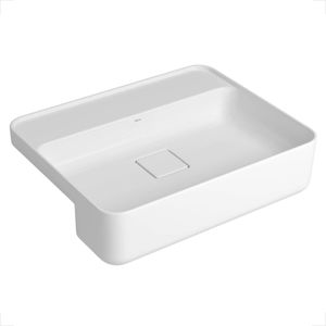 CUBA DECA SEMIENCAIXE RETANGULAR L.63050.M.17  50CM BRANCO COM MESA