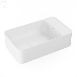 CUBA DECA APOIO/SUSPENSA RETANGULAR COM MESA DIREITA L.43050.MD.17 BRANCO 500MM