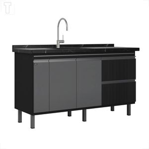 GABINETE LOCATT 1,44MT GLAMOUR NERO/OPERA