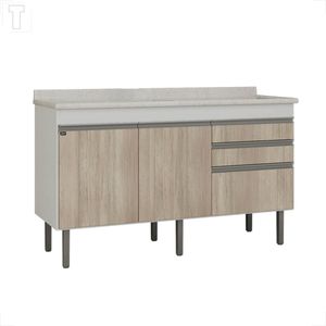 GABINETE LOCATT 1,44MT ESMERALDA BRANCO/BARRIQUE