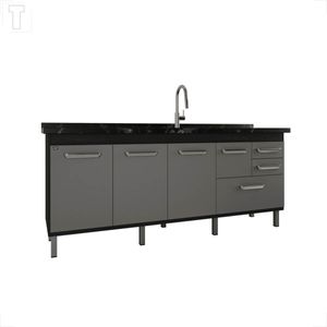 GABINETE LOCATT 1,94MT NEW VERSATIL NERO/OPERA