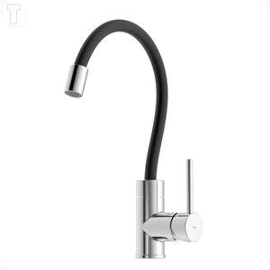 MISTURADOR MONOCOMANDO CELITE COZINHA MESA COLORS PRETA BICA FLEXIVEL B5003CECRO