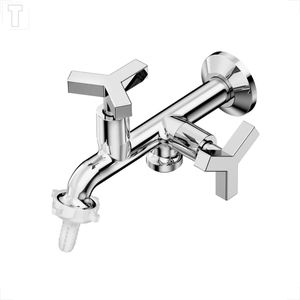 TORNEIRA CELITE TANQUE/MAQUINA UP CROMADA PAREDE COM BICO PLASTICO B5014CLCRB
