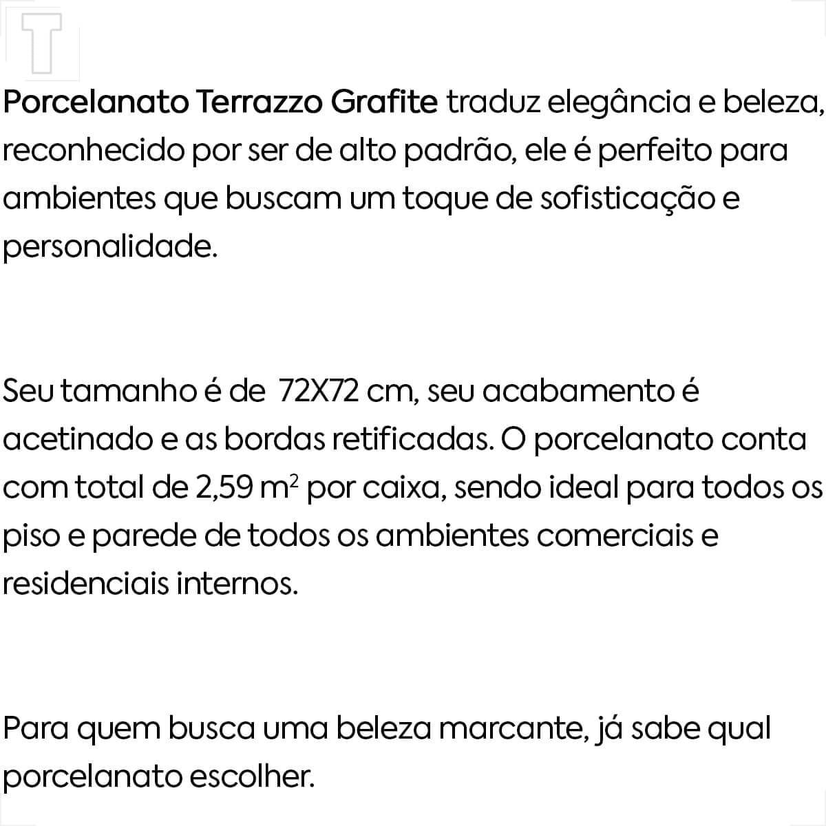 PORCELANATO SAVANE 72X72 RETIFICADO ACETINADO TERRAZZINE GRIGIO