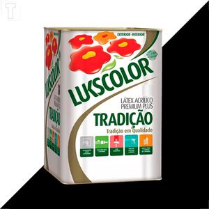 TINTA LATEX LUKSCOLOR TRADICAO ACRILICO FOSCO 18L PRETO