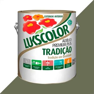 TINTA LATEX LUKSCOLOR TRADICAO ACRILICO FOSCO 3600ML VERDE MUSGO