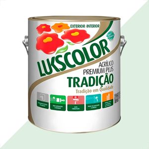TINTA LATEX LUKSCOLOR TRADICAO ACRILICO FOSCO 3600ML VERDE AGUA