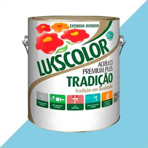 TINTA LATEX LUKSCOLOR TRADICAO ACRILICO FOSCO 3600ML AZUL CEU