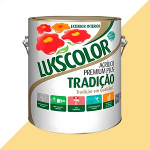 TINTA LATEX LUKSCOLOR TRADICAO ACRILICO FOSCO 3600ML AMARELO CANARIO