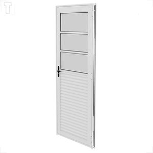 PORTA BRASIL ALUMINIO BRANCO FACILITY MISTA COM VIDRO ESQ 215X84X3,7 VIDRO MINI BOREAL - 10212