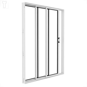 PORTA BRASIL ALUMINIO BRANCO PREMIUM CORRER 3F MOVEIS 215X200X10 VIDRO TEMPERADO - 16282