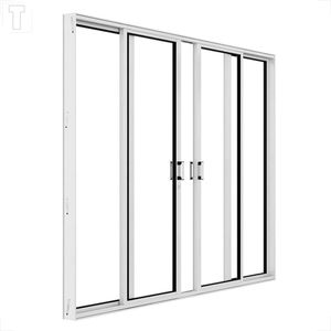 PORTA BRASIL ALUMINIO BRANCO PREMIUM CORRER 4F VIDRO INTEIRO 215X200X6,4 VIDRO TEMPERADO - P12147