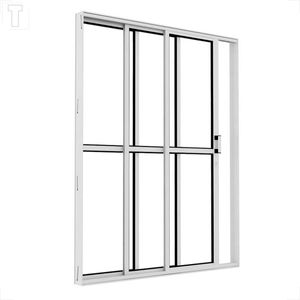 PORTA BRASIL ALUMINIO BRANCO PREMIUM CORRER PANORAMICA 3F DIR 215X160X11 VIDRO INCOLOR - 10824