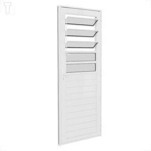 PORTA BRASIL ALUMINIO BRANCO MISTA LAMBRI BASCULANTE ESQUERDA 215X84X5,1 VIDRO MINIBOREAL-10618