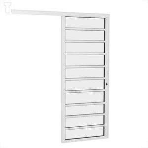 PORTA BRASIL ALUMINIO BRANCO PREMIUM CORRER PAREDE HORIZONTAL DIREITA  VIDRO INCOLOR 215X165X4,8 - 11614