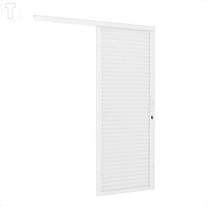 PORTA BRASIL ALUMINIO BRANCO PREMIUM CORRER PAREDE LAMINADA DIR 215X185X4,8 - 10784