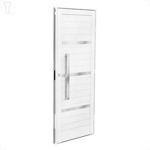 PORTA BRASIL ALUMINIO BRANCO PREMIUM LAMBRI E 215X104X5,1 PUXADOR POLIDO - 10734