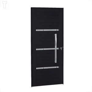 PORTA BRASIL ALUMINIO PRETO PREMIUM LAMBRI D 215X104X3,7  PUXADOR POLIDO - 13816