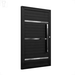 PORTA BRASIL ALUMINIO PRETO PREMIUM PIVOTANTE LAMBRI PUXADOR POLIDO D 215X104X6 - 13894