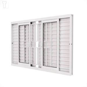 VENEZIANA BRASIL ACO BRANCO INOVE 100X120X12 6F COM GRADE MADRI VIDRO INCOLOR - 3134