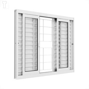 VENEZIANA BRASIL ACO BRANCO INOVE 100X120X12 6F COM GRADE QUADRICULADA VIDRO INCOLOR - 2753