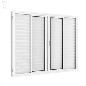 VENEZIANA BRASIL ALUMINIO BRANCO FACILITY 100X150X8,2 6F SEM GRADE VIDRO INCOLOR - 10003