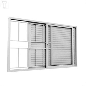 VENEZIANA BRASIL ALUMINIO BRANCO PREMIUM 100X180X10 3F COM GRADE VIDRO INCOLOR - 12819