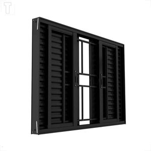 VENEZIANA BRASIL ALUMINIO PRETO PREMIUM 100X150X10 6F COM GRADE - 13648