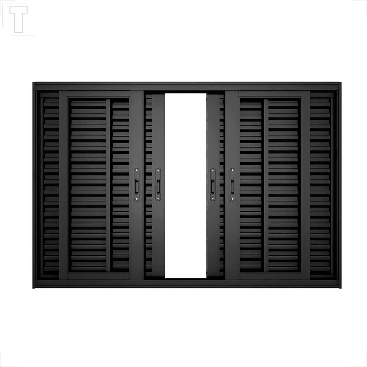 VENEZIANA BRASIL ALUMINIO PRETO PREMIUM 100X200X10 6F SEM GRADE