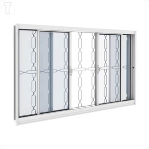VITRO BRASIL ACO BRANCO CORRER INOVE 100X120X12 COM GRADE ELLO VIDRO INCOLOR - 2741