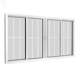 VITRO BRASIL ALUMINIO BRANCO CORRER FACILITY 100X200X7,2 4F C/GRADE VIDRO FUME - 10062
