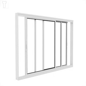 VITRO BRASIL ALUMINIO BRANCO CORRER PREMIUM PANORAMICO 100X150X10 3F MOVEIS VIDRO INCOLOR - 16300