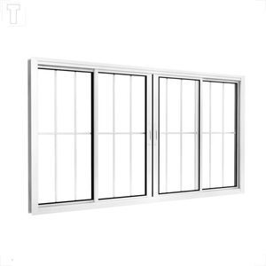 VITRO BRASIL ALUMINIO BRANCO CORRER PREMIUM PANORAMICO 100X150X6,4 4F C/GRADE VIDRO INCOLOR - 10522