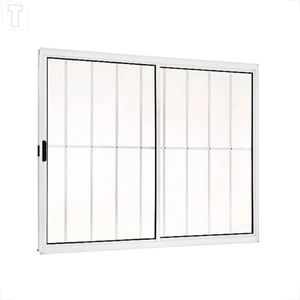 VITRO BRASIL ALUMINIO BRANCO CORRER SOFT 100X100X7,2 C/GRADE VIDRO INCOLOR - 14753