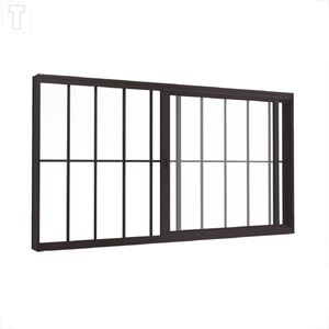 VITRO BRASIL ALUMINIO PRETO CORRER PANORAMICO PREMIUM 60X100X7,2 2F C/GRADE VIDRO MINI BOREAL 14514