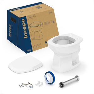 BACIA SANITARIA INCEPA THEMA CONVENCIONAL BRANCA + KIT INSTALACAO + ASSENTO PP SOFT CLOSE