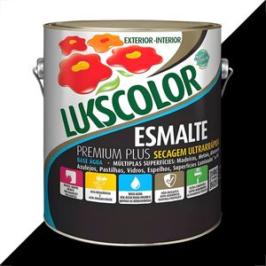 TINTA ESMALTE LUKSCOLOR BASE AGUA BRILHANTE 3600ML PRETO
