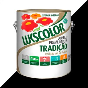 TINTA LATEX LUKSCOLOR TRADICAO ACRILICO FOSCO 3600ML PRETO
