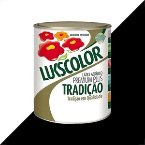 TINTA LATEX LUKSCOLOR TRADICAO ACRILICO FOSCO 900ML PRETO