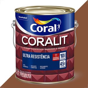 TINTA ESMALTE SINTETICO CORALIT 3600ML MARROM CONHAQUE ULTRA RESISTENTE